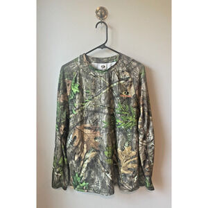 Mossy Oak Obsession Men's Long Sleeve Pullover Camo Wick Shirt Size Medium